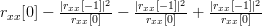 r_{xx}[0]- \frac{|r_{xx}[-1]|^{2}}{r_{xx}[0]}-\frac{|r_{xx}[-1]|^{2}}{r_{xx}[0]}+\frac{|r_{xx}[-1]|^{2}}{r_{xx}[0]} 