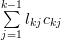 \sum\limits_{j=1}^{k-1}l_{kj} c_{kj}