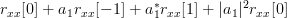 r_{xx}[0]+a_{1}r_{xx}[-1]+a^{\ast}_{1}r_{xx}[1]+|a_{1}|^{2}r_{xx}[0] 